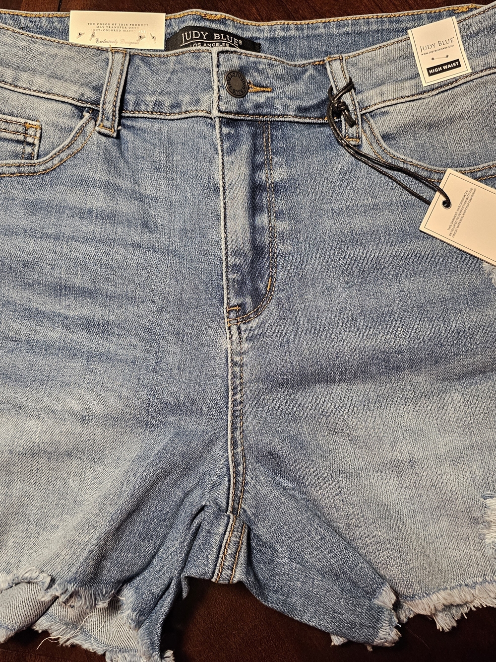 Judy Blue High Rise Light Blue Frayed Denim Shorts